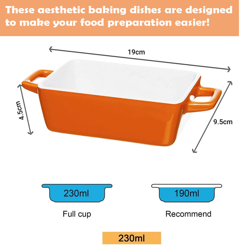 17 Stories Khaulah Rectangle Stoneware 4 Piece Casserole Bakeware Set