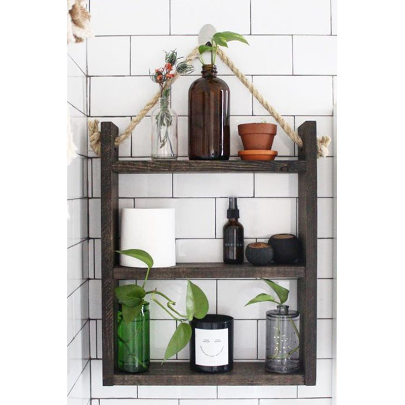 Coachella 3 Piece Solid Wood Accent Shelf, 18" H x 15" W x 3.5" D