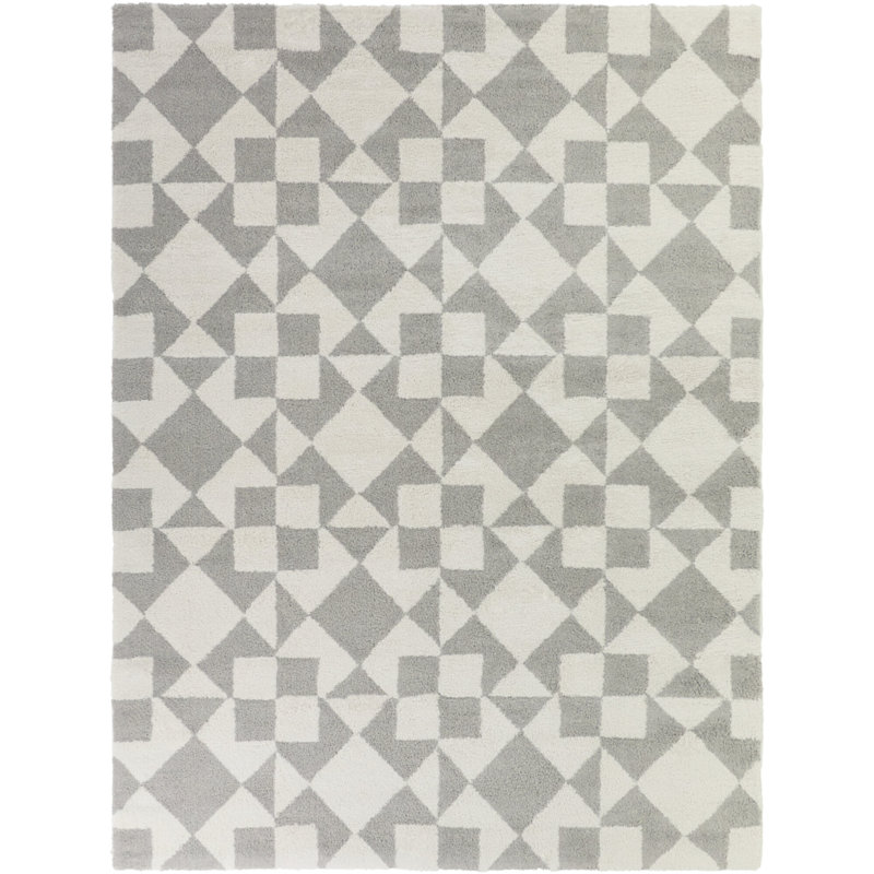 Guildford Grey/Cream Southwest Modern Area Rug, Rectangle 7'10" x 10'