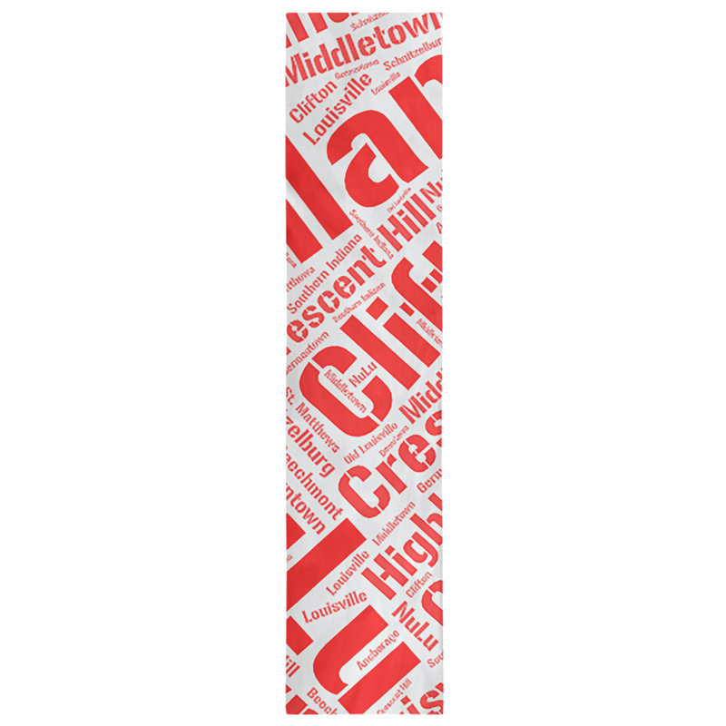 Table Runner, 72" x 16", Red, Louisville