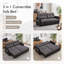 Canapé-lit convertible en velours de 177 cm (69,7 po), canapé-lit 3 en 1 avec pouf et rangement, futon d'angle multifonctionnel avec ports de chargement USB pour petits espaces de salon-1552313283