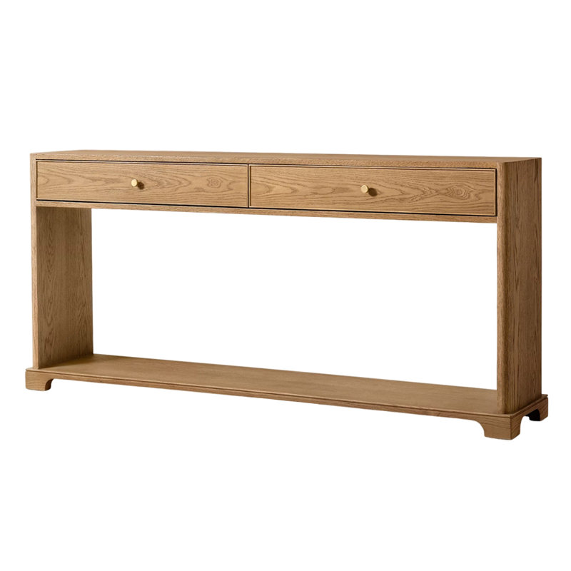 Console rétro style français, H 33,9 po x l 72 po x P 14 po, Brun