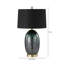 Cortisha 72cm Living Room Table Lamp with Glass Base, Bedside Buffet Lamp for Bedroom with Linen Shade