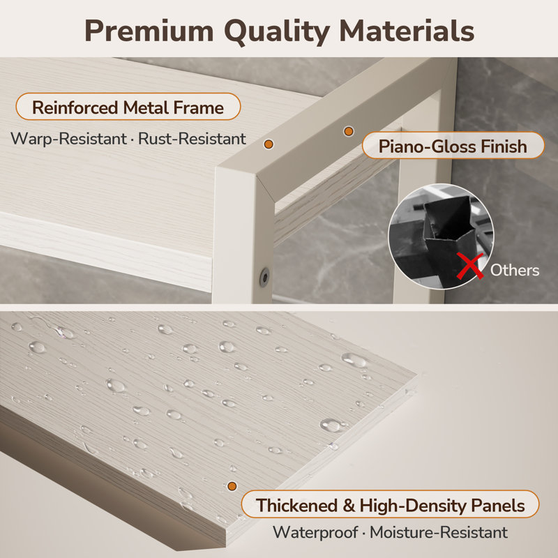 Over The Toilet Storage Freestanding Metal Wood with Shelf, Natural