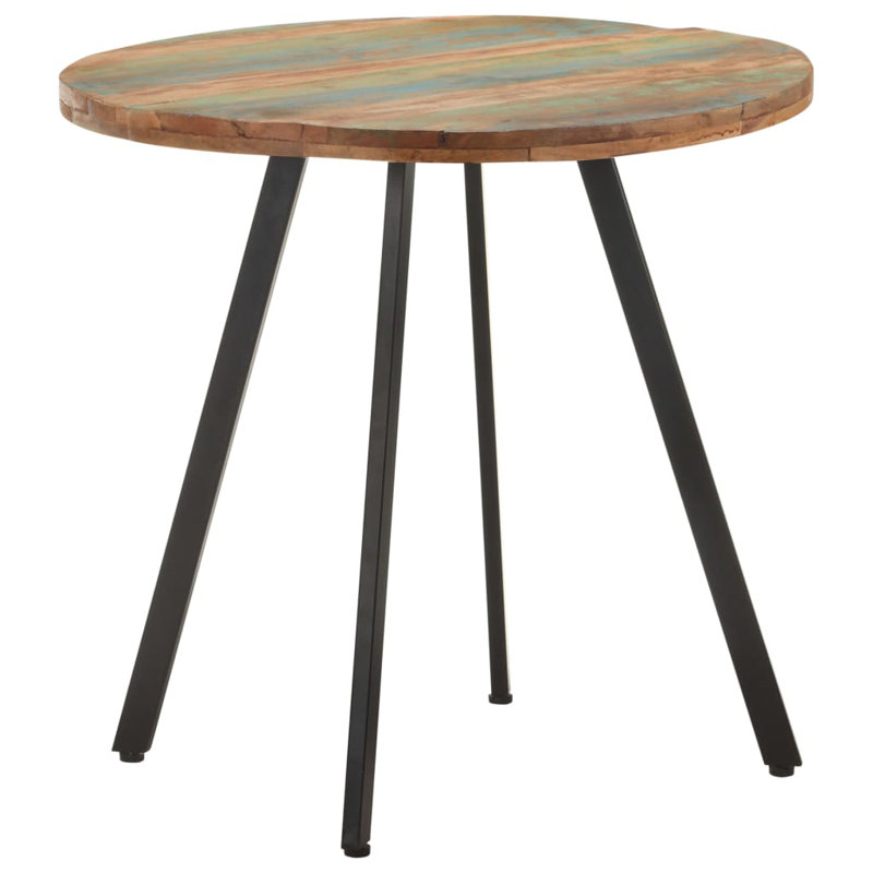 Table de salle à manger en bois de manguier brut 31,5 po, Brun / vert