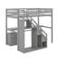 Lit mezzanine simple avec tiroirs, bureau et bande lumineuse-783511269