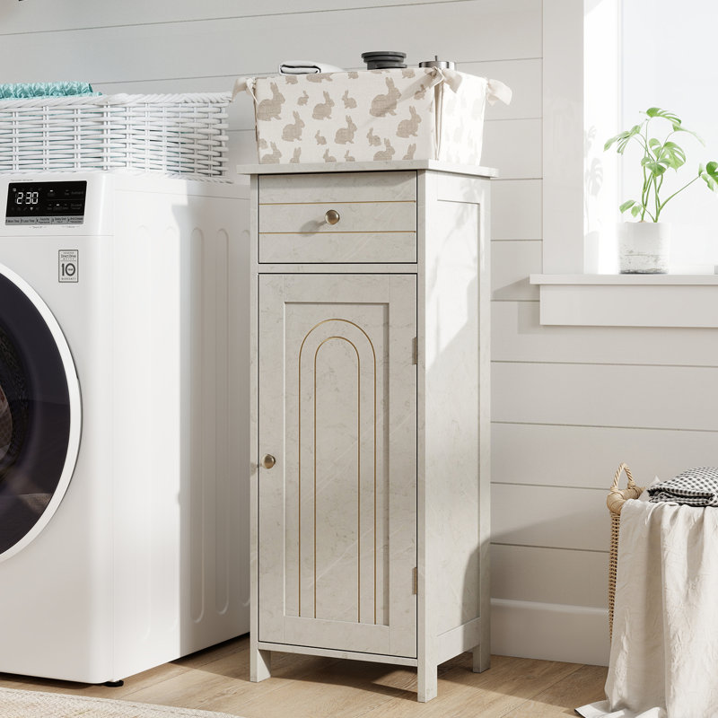 Freestanding Linen Cabinet, Gray