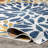 Weyland Floral Power Loom Blue/Orange Indoor/Outdoor Patio Rug-1426103832