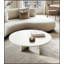 Table basse ronde en marbre semi-poli, 70 cm x 32 cm, design discret pour salons élégants
