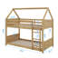 Lit simple superposé simple avec cadre de style maison et toit chic-1940301406