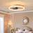 Modern Thin Embedded Flush Mount Ceiling Fan Orange Finish with Dimmable Integrated LED Lights-486043504