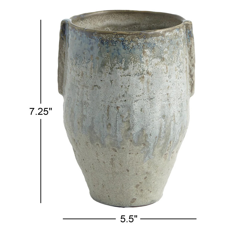 Ceramic Table Vase, 7.25" H x 5.5" W x 5" D