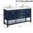 Paulene 60'' Double Bathroom Vanity with Marble Top-732530646-783491655
