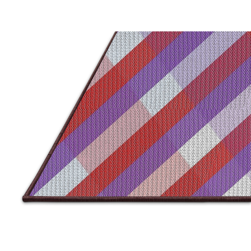 Tapis mauve à motif écossais Kieffer, Rectangle 5 pi x 8 pi