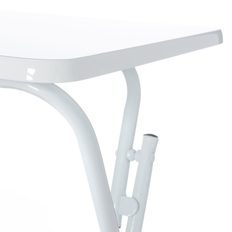 Strauser 47.5cm Rectangular Portable Folding Table, White