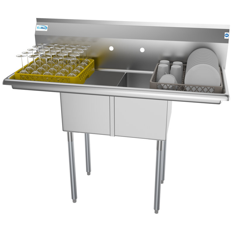 48'' L x 22'' W Silver Freestanding Service Sink
