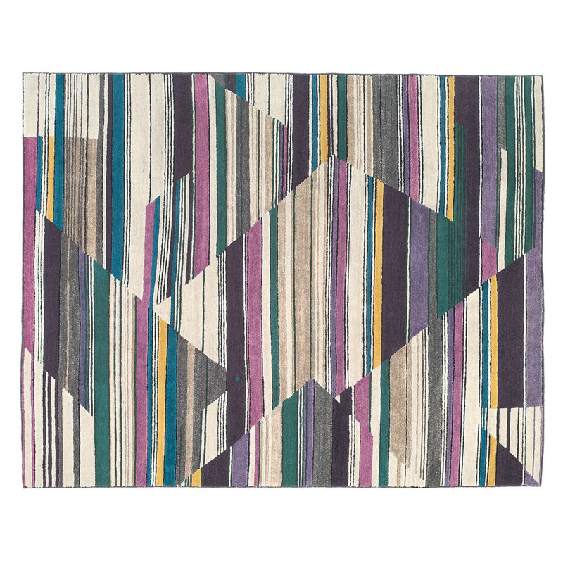 Geometric Area Rug in Black/Purple, Rectangle 3' x 5'