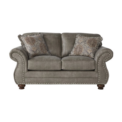 Leinster Faux Leather Upholstered Nailhead Loveseat