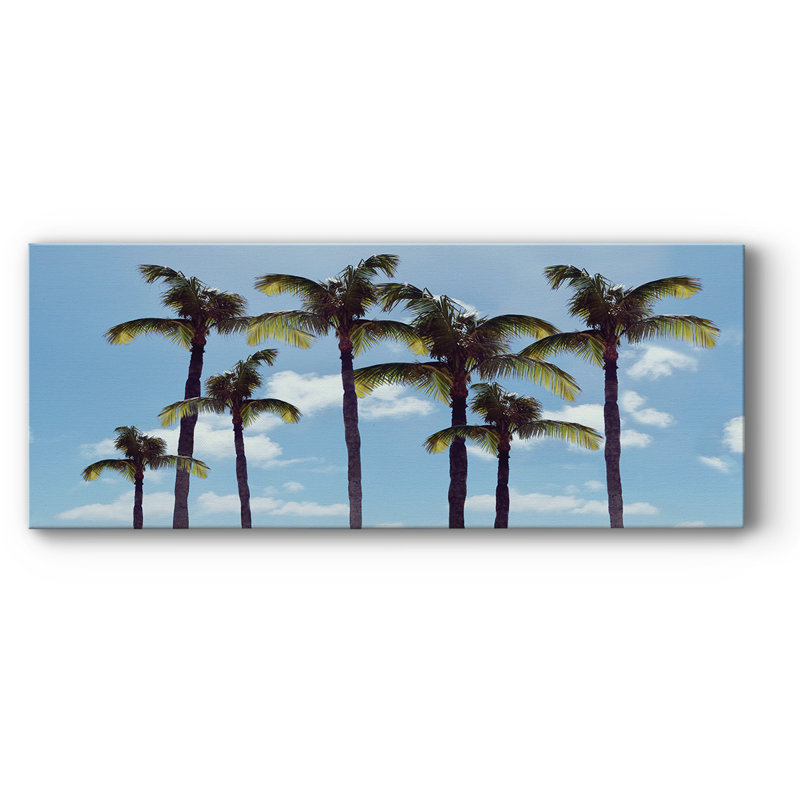 Palmiers paradisiaques sur toile, H 12 po x l 30 po x P 1,5 po