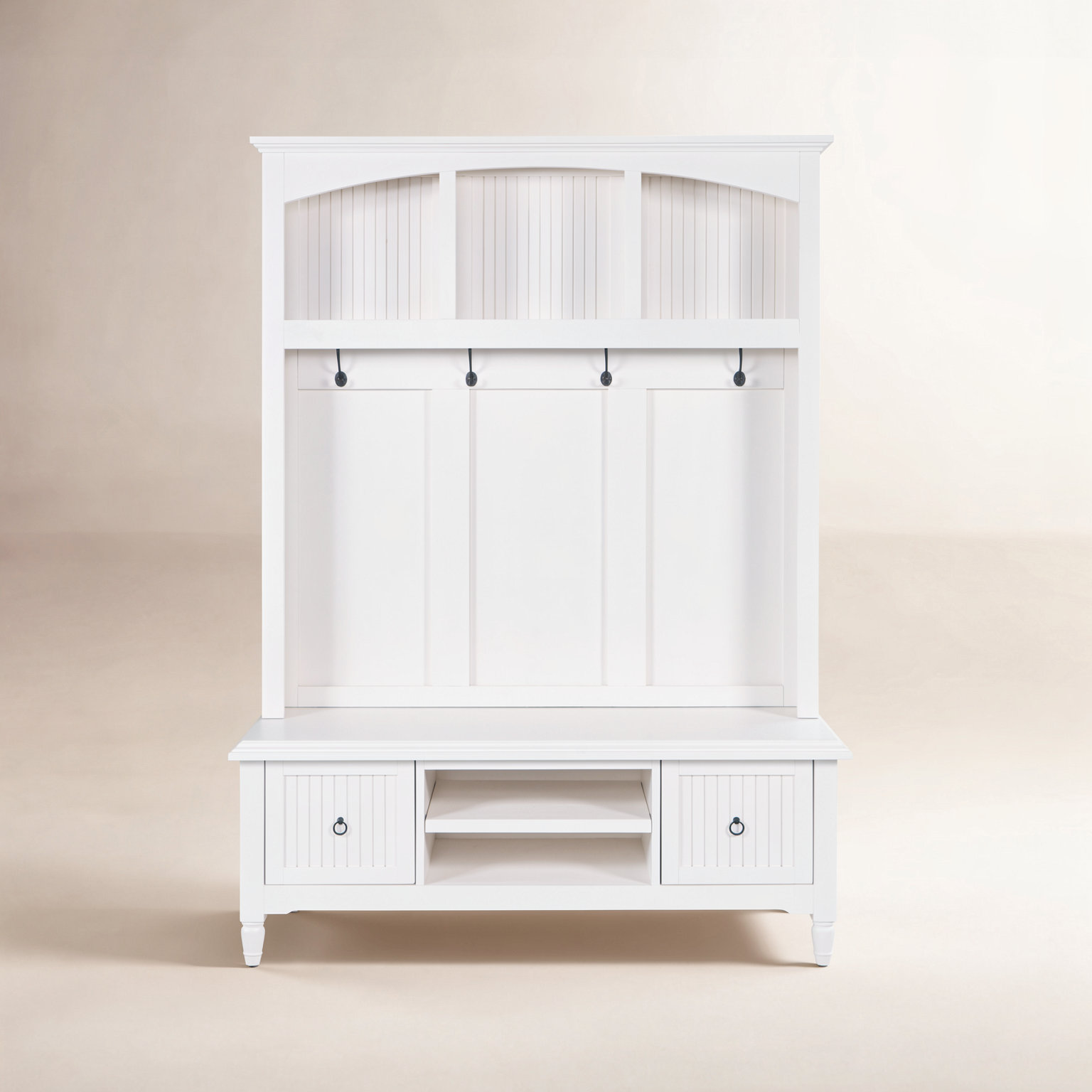 Pearce Hall Tree with Bench, White