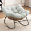 Chaise d'appoint berçante rembourrée Chenille-1979175381