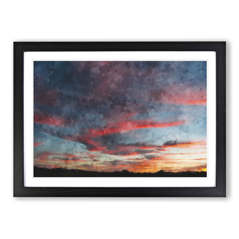 Sunset View Vol.2 - Picture Frame Painting, Black Framed, 27cm H x 36cm W x 2cm D