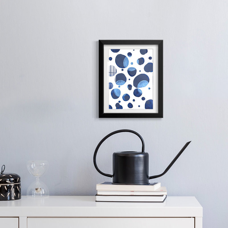 Ultramarine Orbs III - Impression encadrée, H 28,5 po x l 20,5 po, Noir