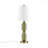Table Lamp - Modern Faceted Green Glass Table Lamp with White Fabric Shade