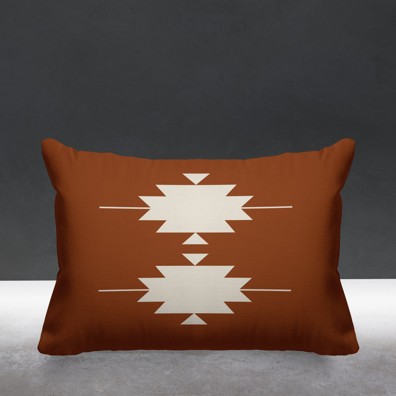 Coussin intérieur / extérieur Sike Southwestern, Orange brûlé
