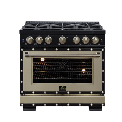 Cuisinière à carburant double 36 po noir Ambader