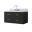 Meuble-lavabo simple en chêne gris 36 po X P 22 po D, dessus en marbre de Carrare et ensemble de robinet-117825138