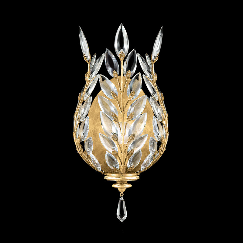 Crystal Laurel Flush Mounted Sconce, Gold