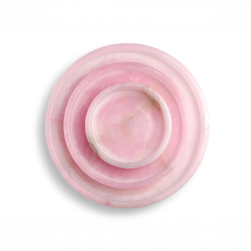 Plateau rond en albâtre Montana Montana, L 1,25 po x P 12 po x H 12 po