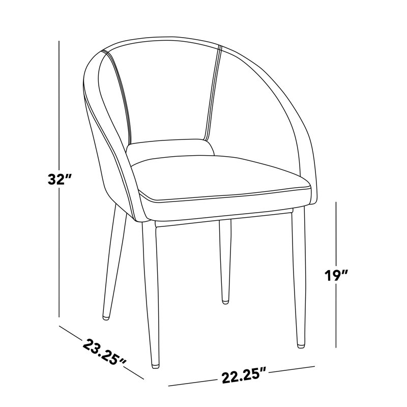 Chaises rembourrées Resme (ensemble de 2), Argent argent, Métal noir
