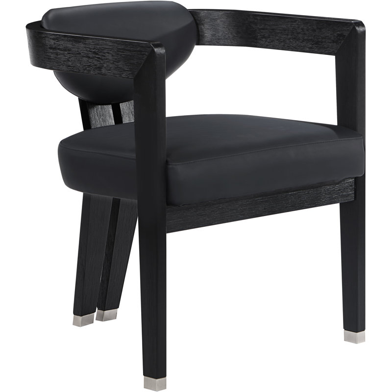 Chaise Carlyle, Cuir végétalien noir, Noir