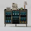 Armoire à vin moderne de 47 po avec lumières DEL - Buffet, porte-bouteilles et porte-verre pour salon, salle à manger et cuisine