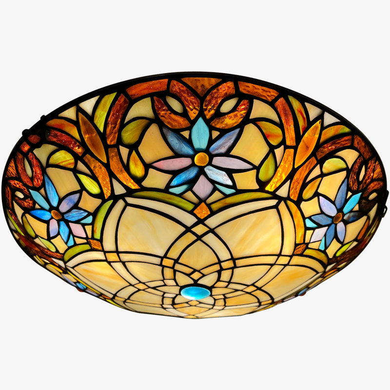 Plafonnier encastré 3 lumières Tiffany 16 pouces Tiffany