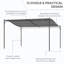 Pergola 10 'x 13' avec auvent. Fabrication en acier, abat-jour de cour. Blanc crème, fonction de drainage, structure de pavillon de jardin. Weather - Toile de patio, Système