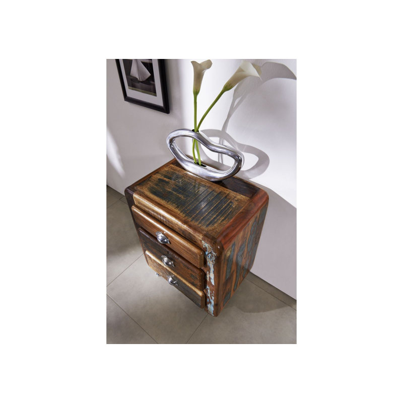 Freezy 55cm Wide 3 -Drawer Mobile Solid Wood File Cabinet