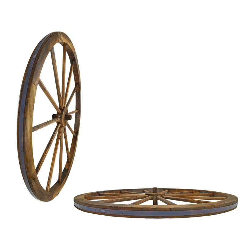 Décoration murale roues de wagon, H 36 po x l 36 po x P 1,5 po