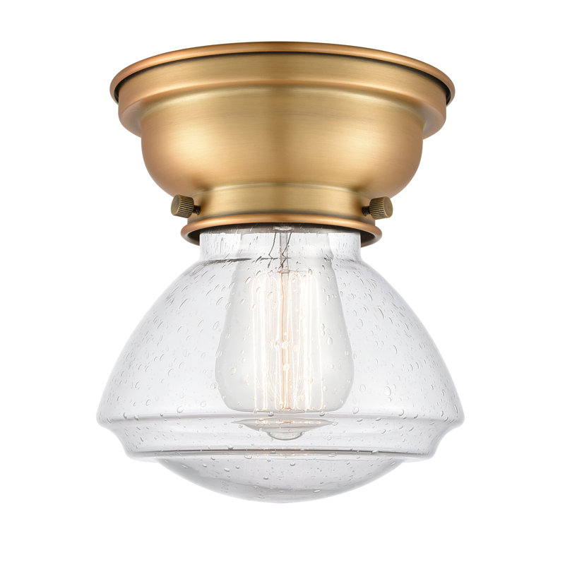 Plafonnier encastré 1 lumière 6,75 po Heffington, Ampoule non incluse, Grainé