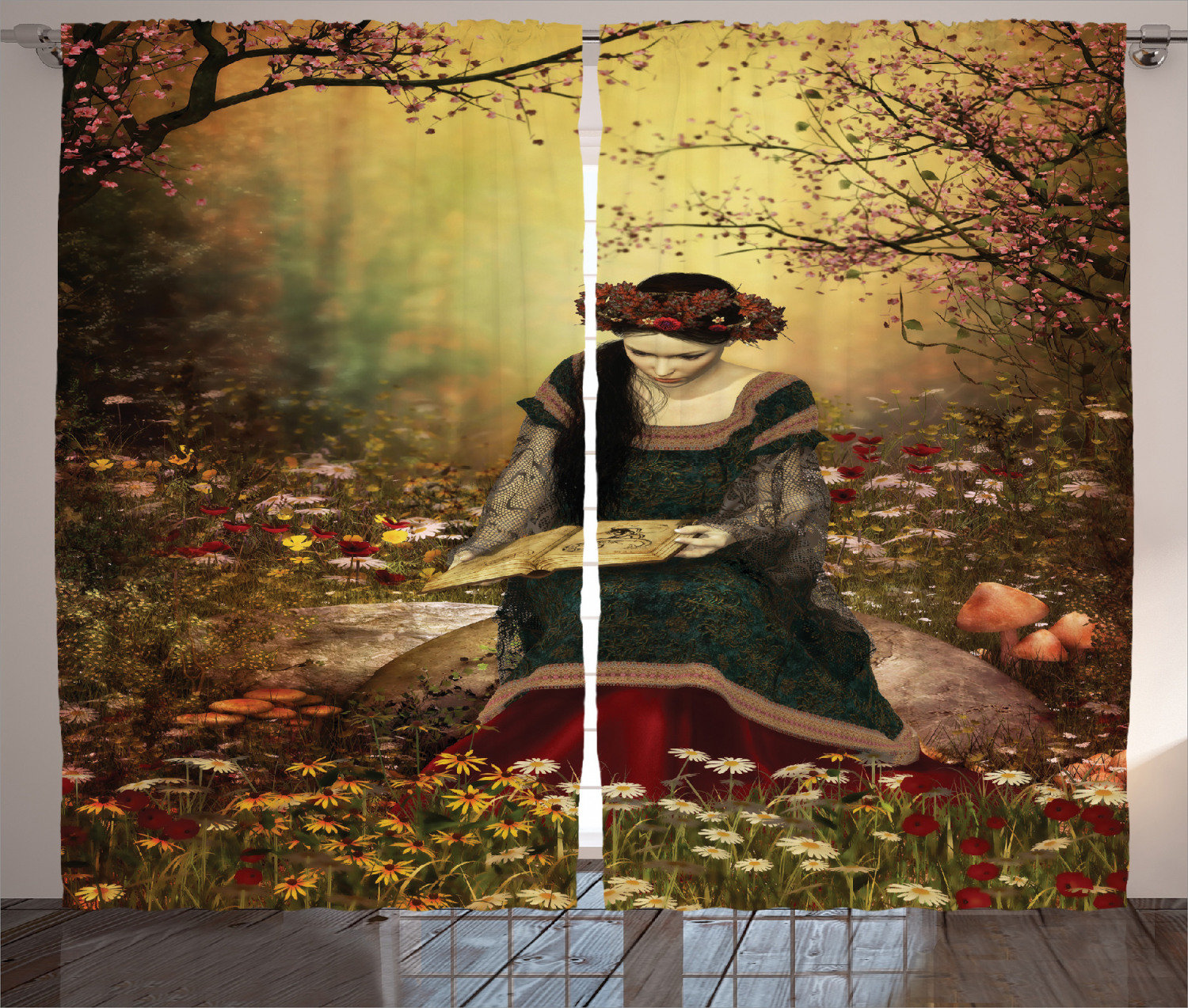 East Urban Home Medieval Semi-Sheer Rod Pocket Curtain Panels | Wayfair