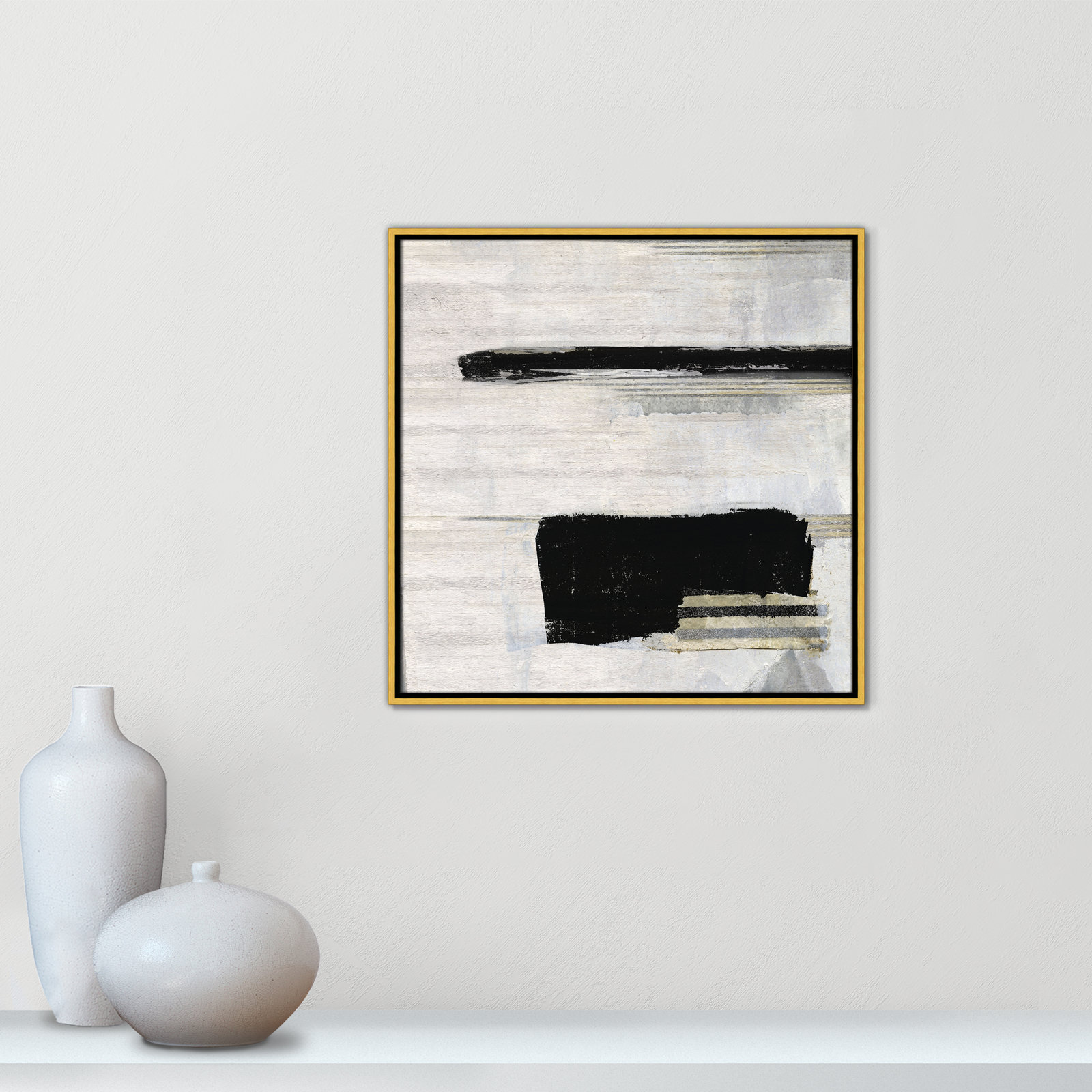 La Bande II Print by Sally Swatland, 25.5" H x 25.5" W, Gold