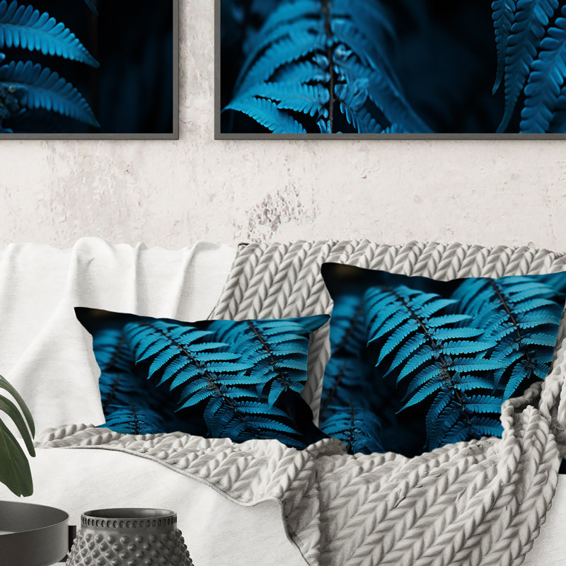 Coussin Ferns Turquoise Whimsy I - Ferns