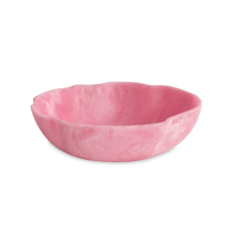 Grand bol rond ondulé en résine RESIN, Framboise
