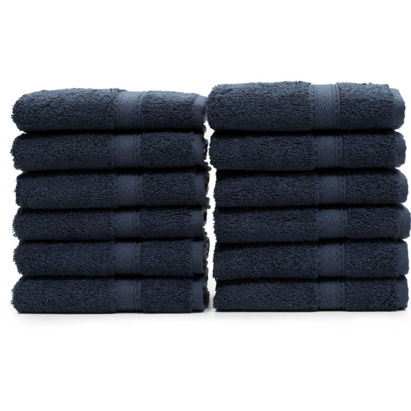 Sinemis Turkish Cotton Washcloth, Navy