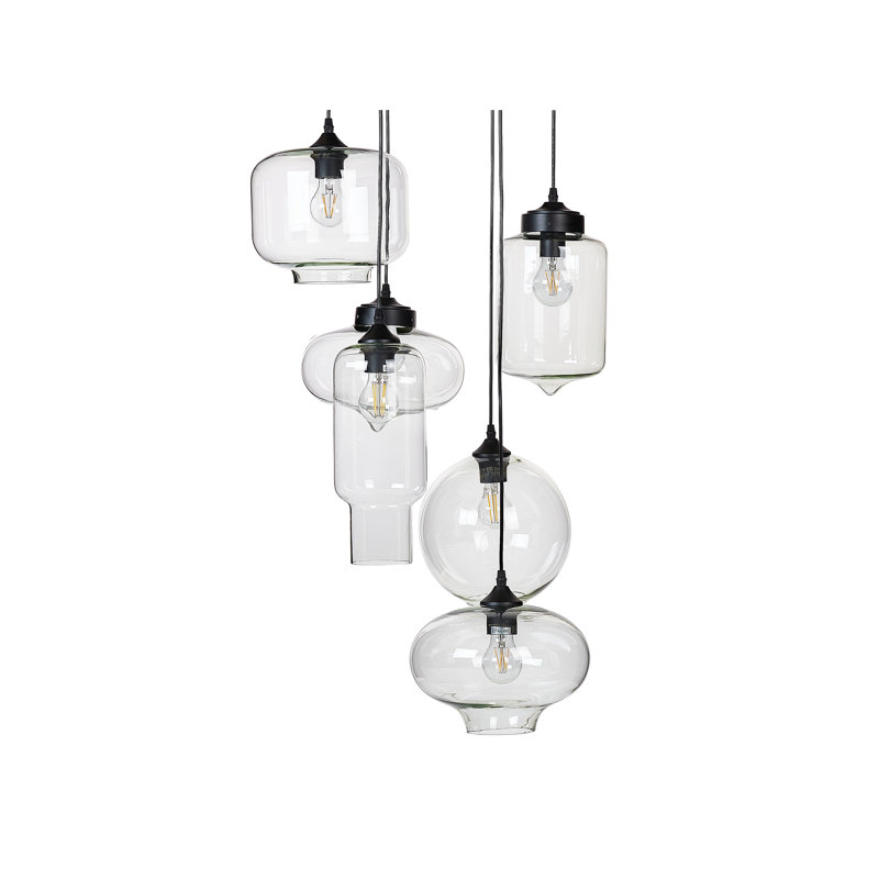 Brookner 6 - Light Black/Transparent Cluster Pendant
