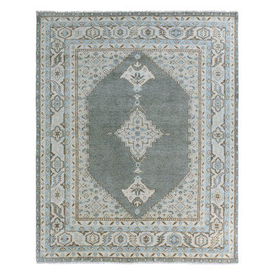 Tapis bleu / ivoire noué à la main Jaipur Living Farwell (12 pi x 15 pi)