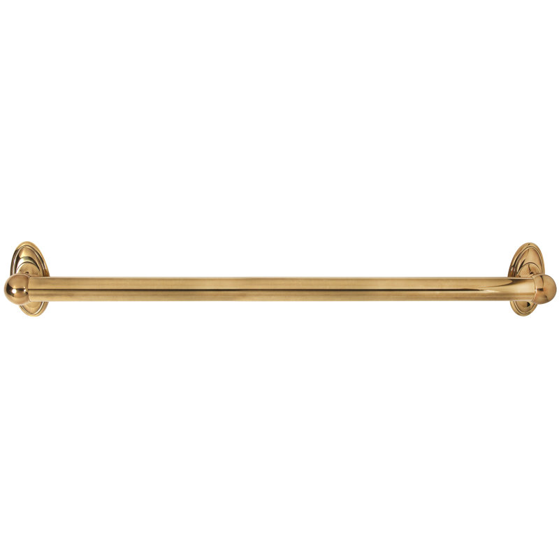 Classic Traditional 18" Grab Bar with Brass Construction, Polished Antique, 18"