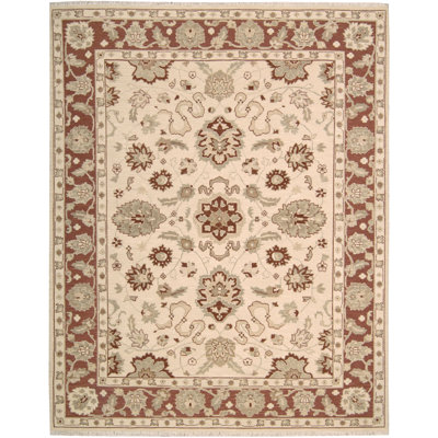 Tapis zone beige en laine handwoven Heintzelman